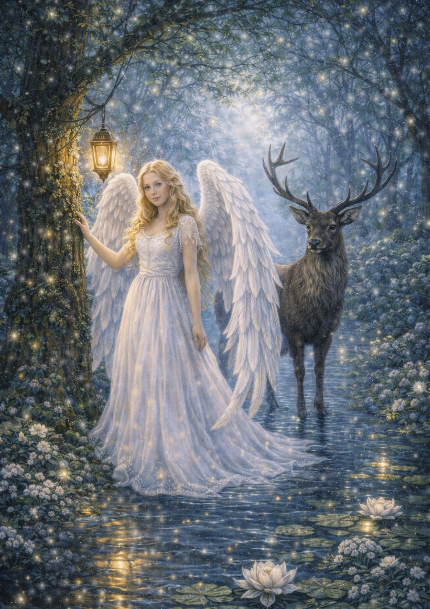 Rice Paper For Decoupage Angel And Deer Full Cat. No. 8371