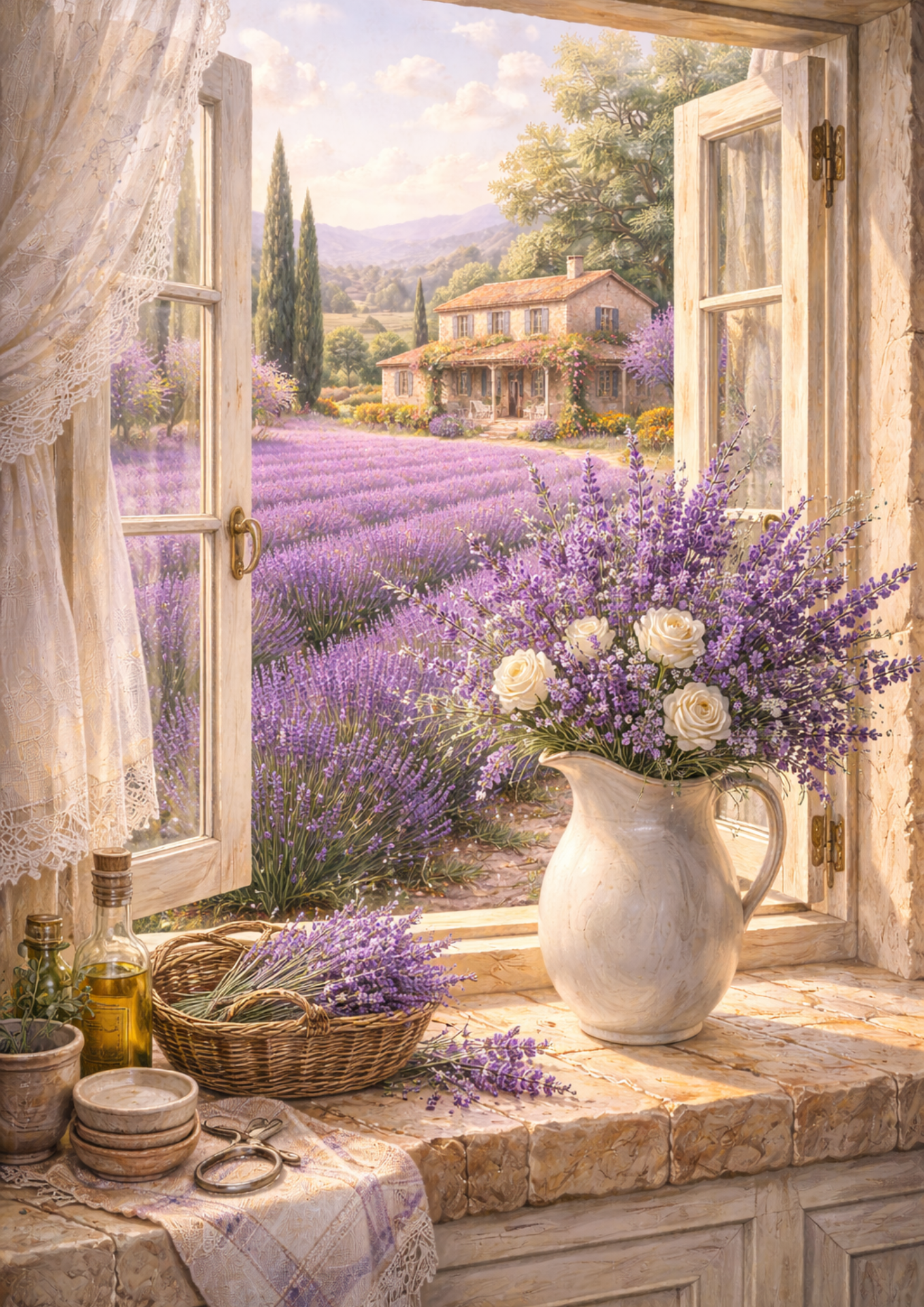 Rice Paper For Decoupage Lavender Field Full Cat. No. 8377