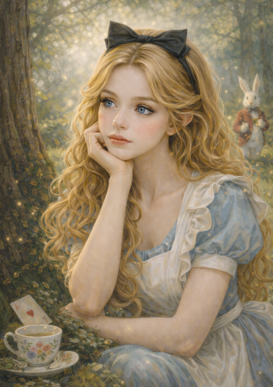 Rice Paper For Decoupage Alice in Wonderland and the White Rabbit Full Cat. No. 8381