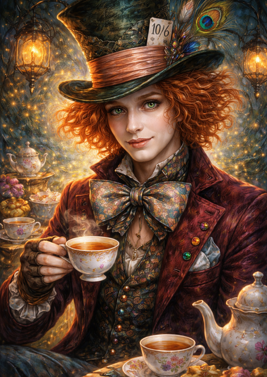 Rice Paper For Decoupage Crazy Hatter Full Cat. No. 8382