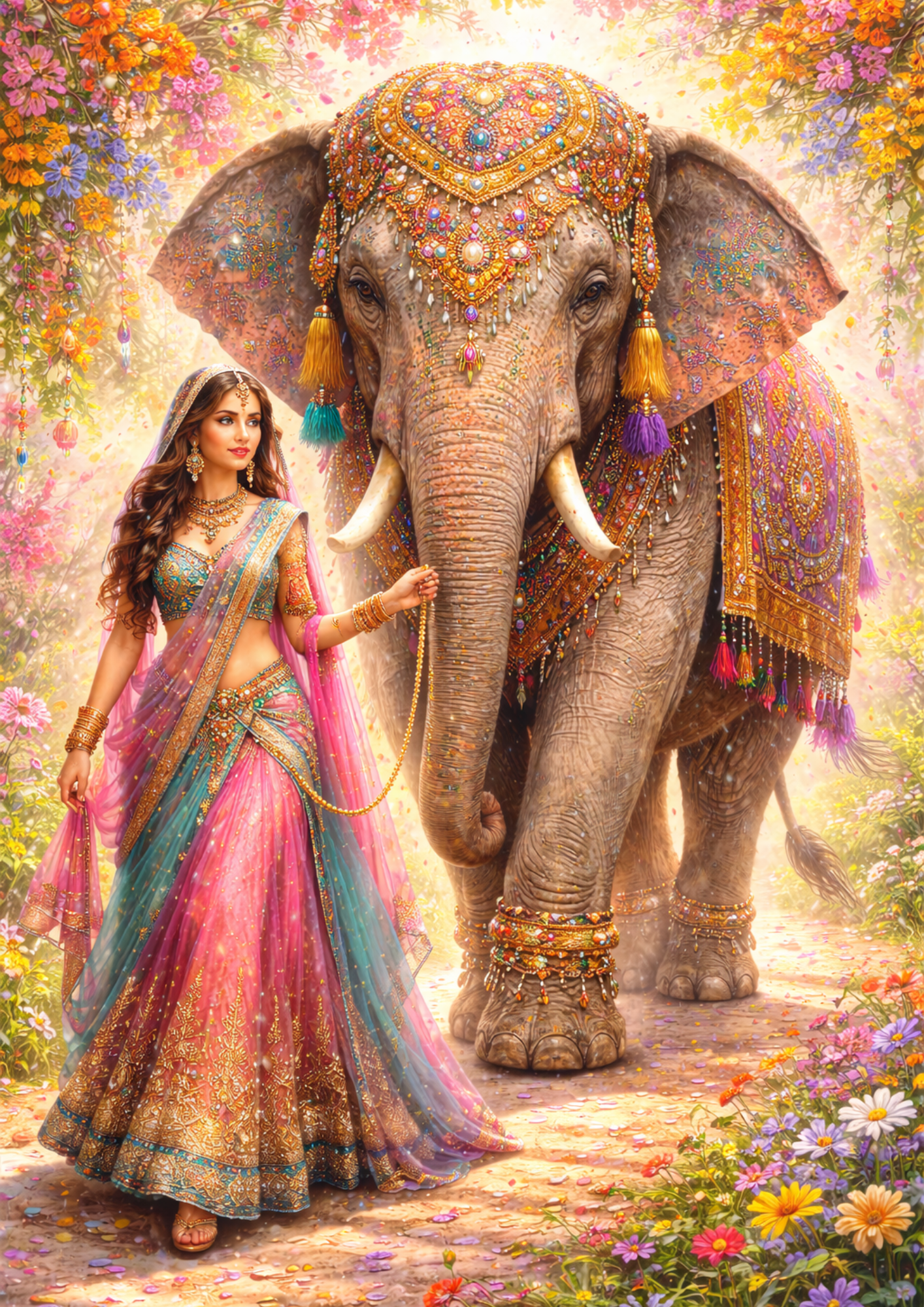 Rice Paper For Decoupage Indian Elephant Full Cat. No. 8407