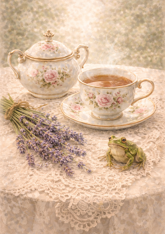 Rice Paper For Decoupage Toad Lavender And Tea Set Full Cat. No. 8435