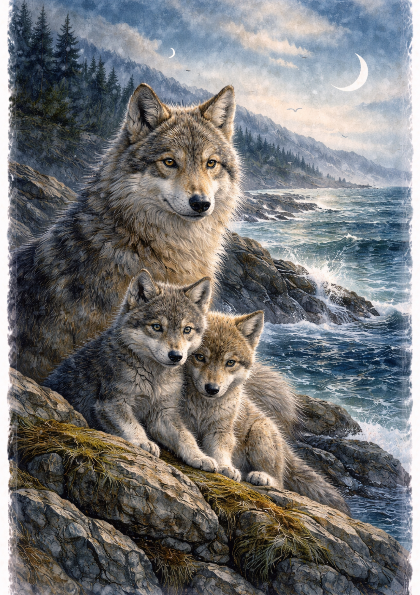 Rice Paper For Decoupage Wolves Full Cat. No. 8500