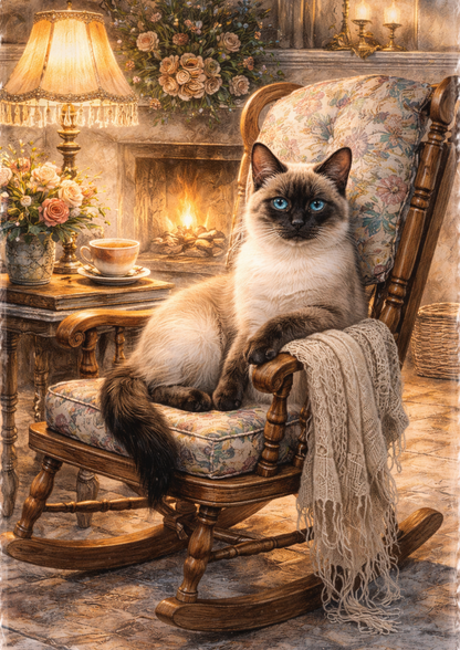 Rice Paper For Decoupage Cat on an Armchair Full Cat. No. 8502