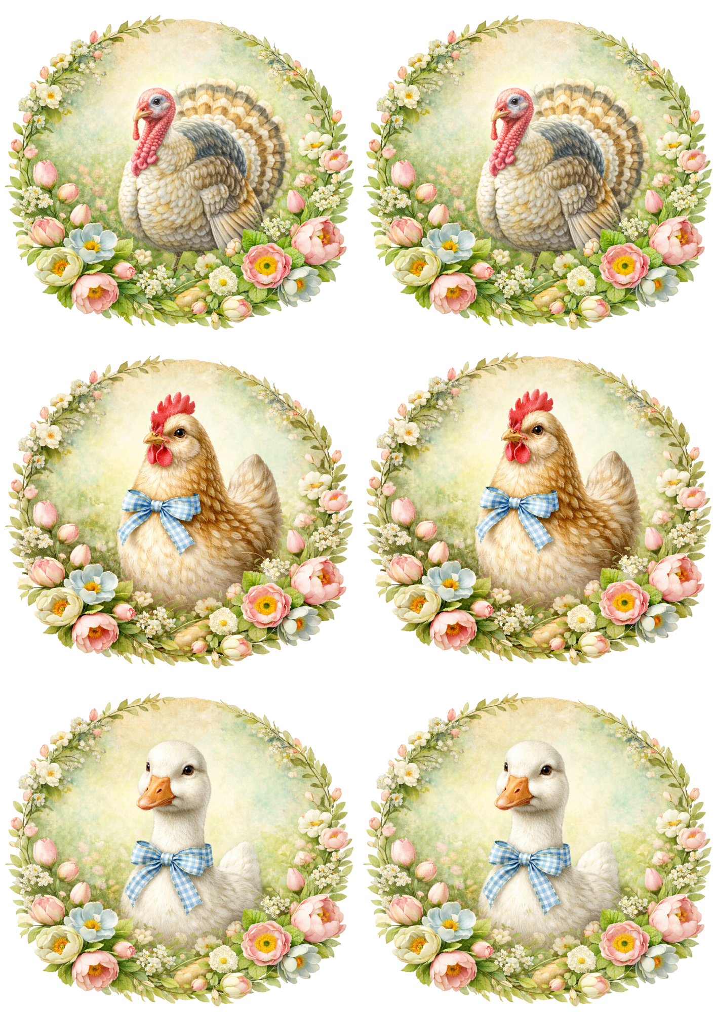 Rice Paper For Decoupage Poultry Various Collage Cat. No. 8517