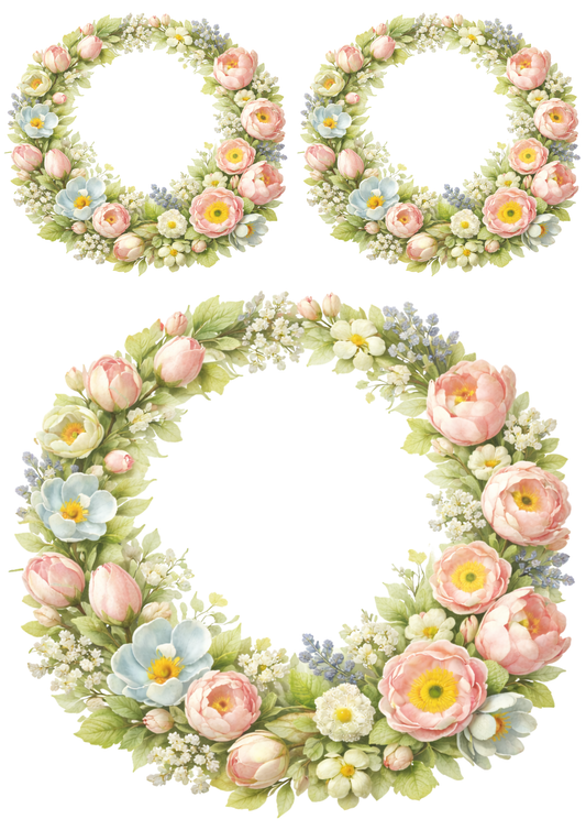 Rice Paper For Decoupage Wreath Collage Cat. No. 8518