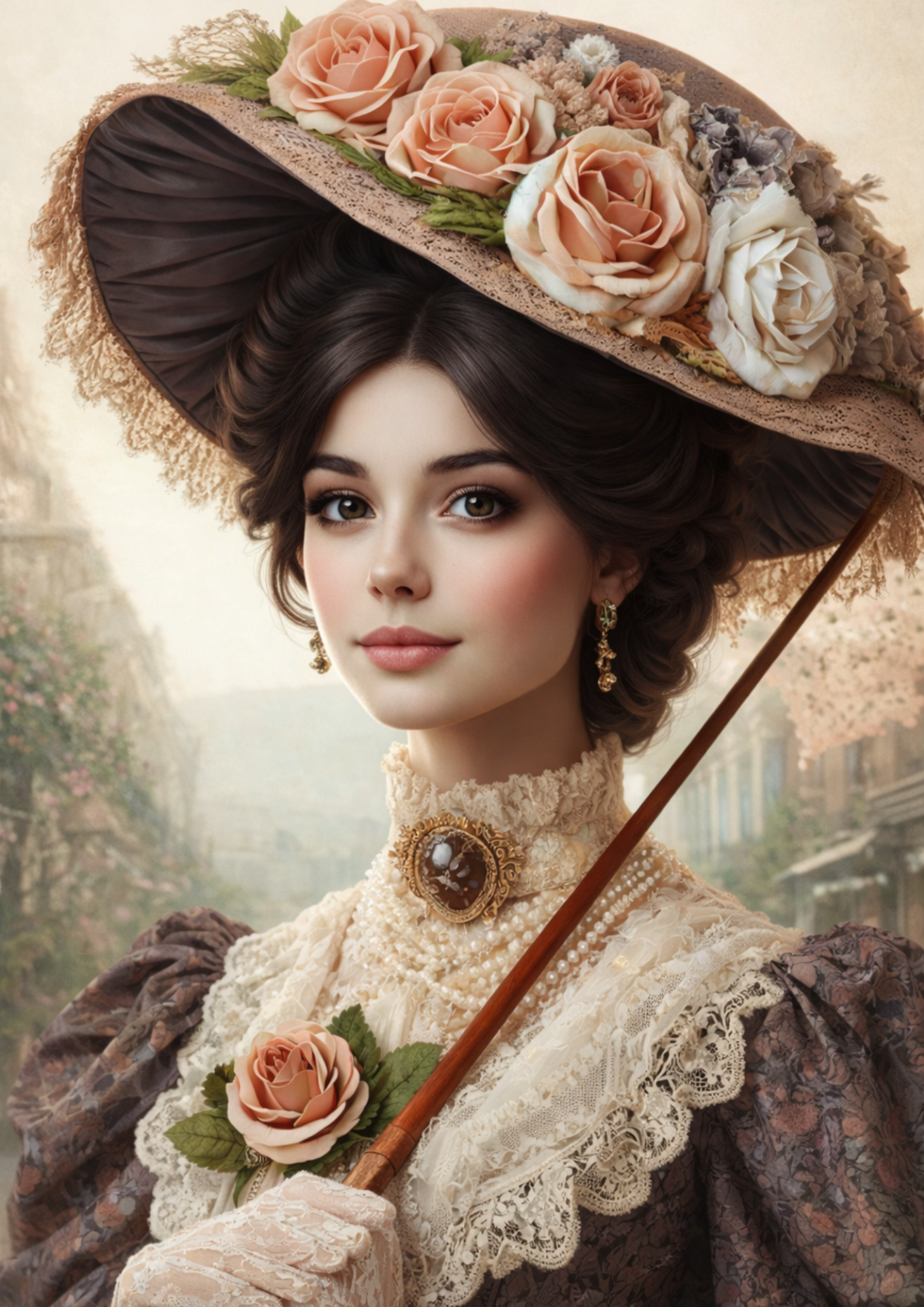 Rice Paper For Decoupage Beautiful Victorian Woman Full Cat. No. 8521