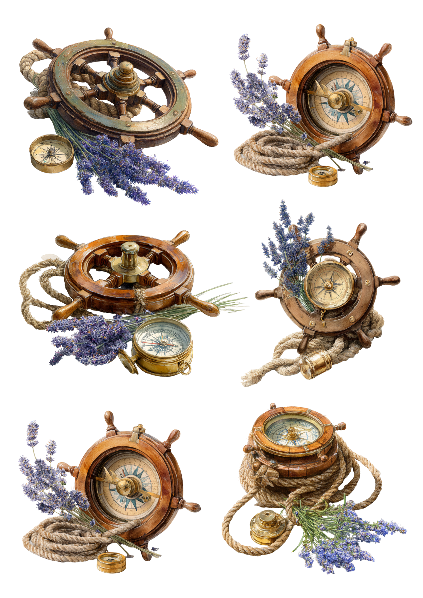 Rice Paper For Decoupage Compass Collage Cat. No. 8542