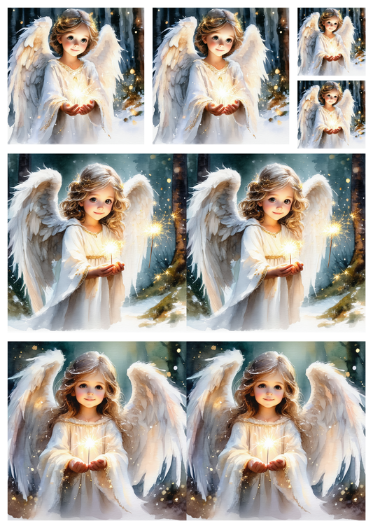 Rice Paper For Decoupage Angel Collage Cat. No. 8545