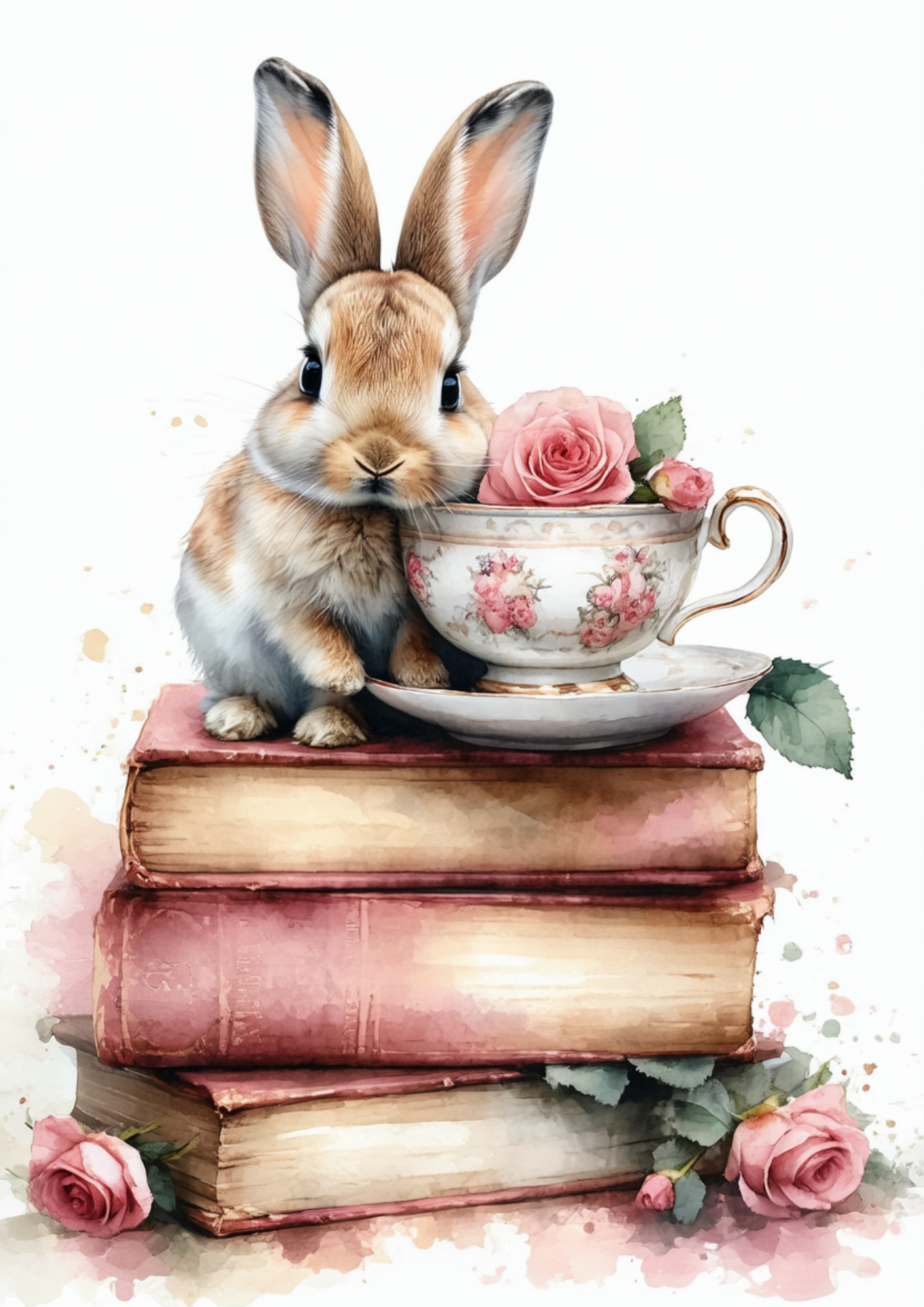 Rice Paper For Decoupage Easter Bunny Collage Cat. No. 8552