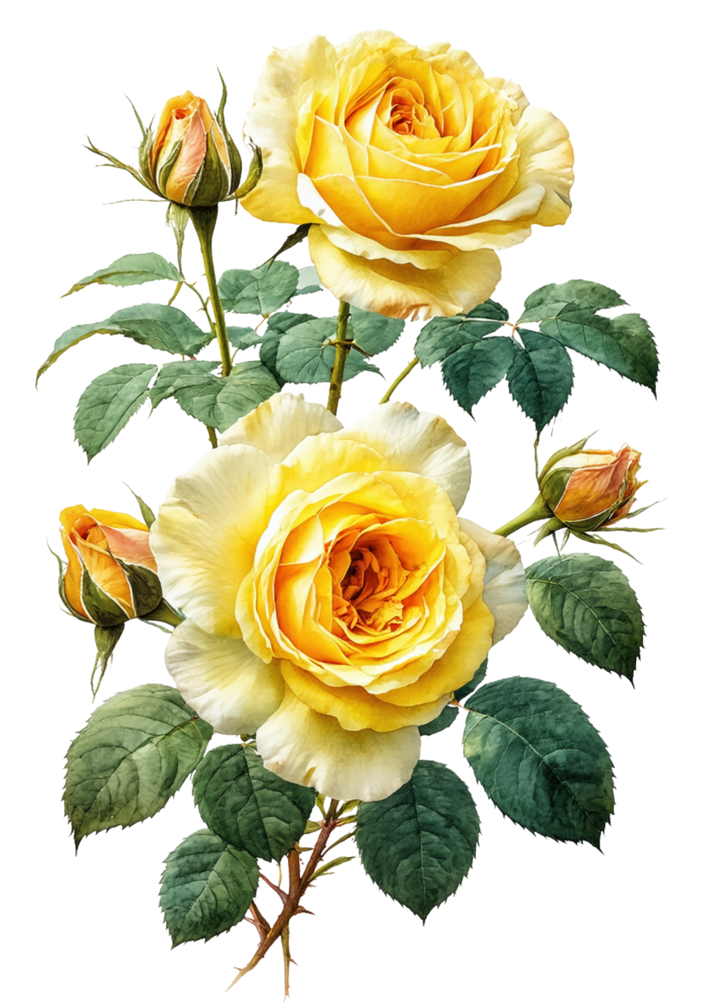 Rice Paper For Decoupage Yellow Rose Full Cat. No. 8561