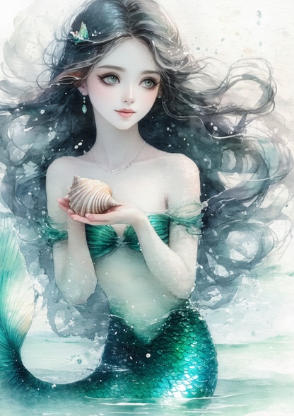 Rice Paper For Decoupage Mermaid With Shell Full Cat. No. 8570