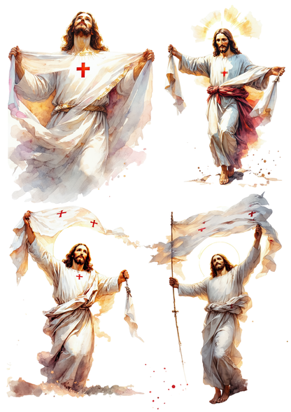 Rice Paper For Decoupage Jesus Collage Cat. No. 8574