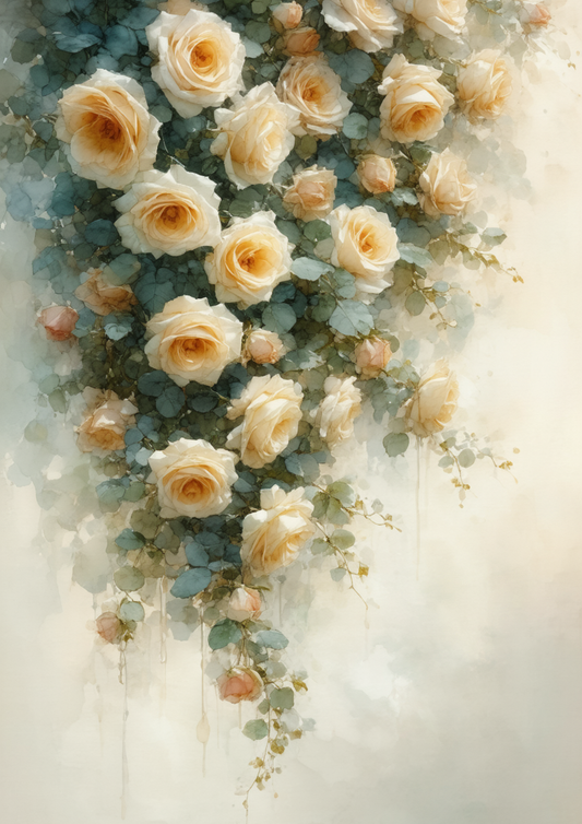 Rice Paper For Decoupage Roses Garland Full Cat. No. 8604