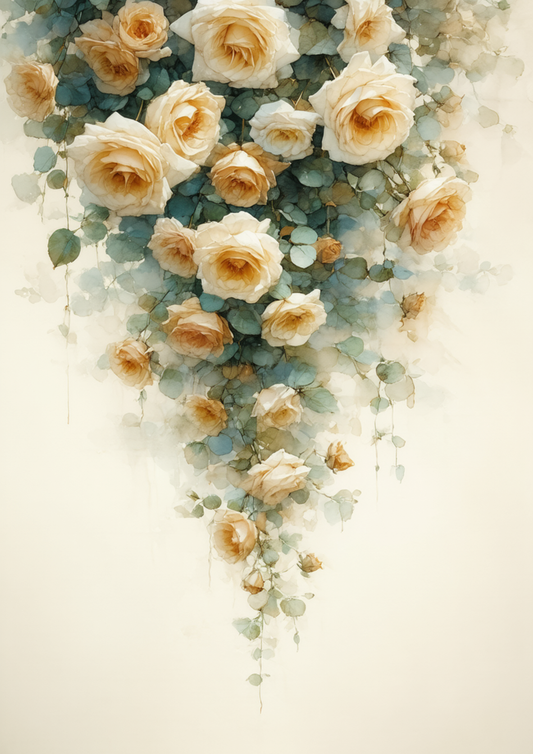 Rice Paper For Decoupage Roses Garland Full Cat. No. 8605