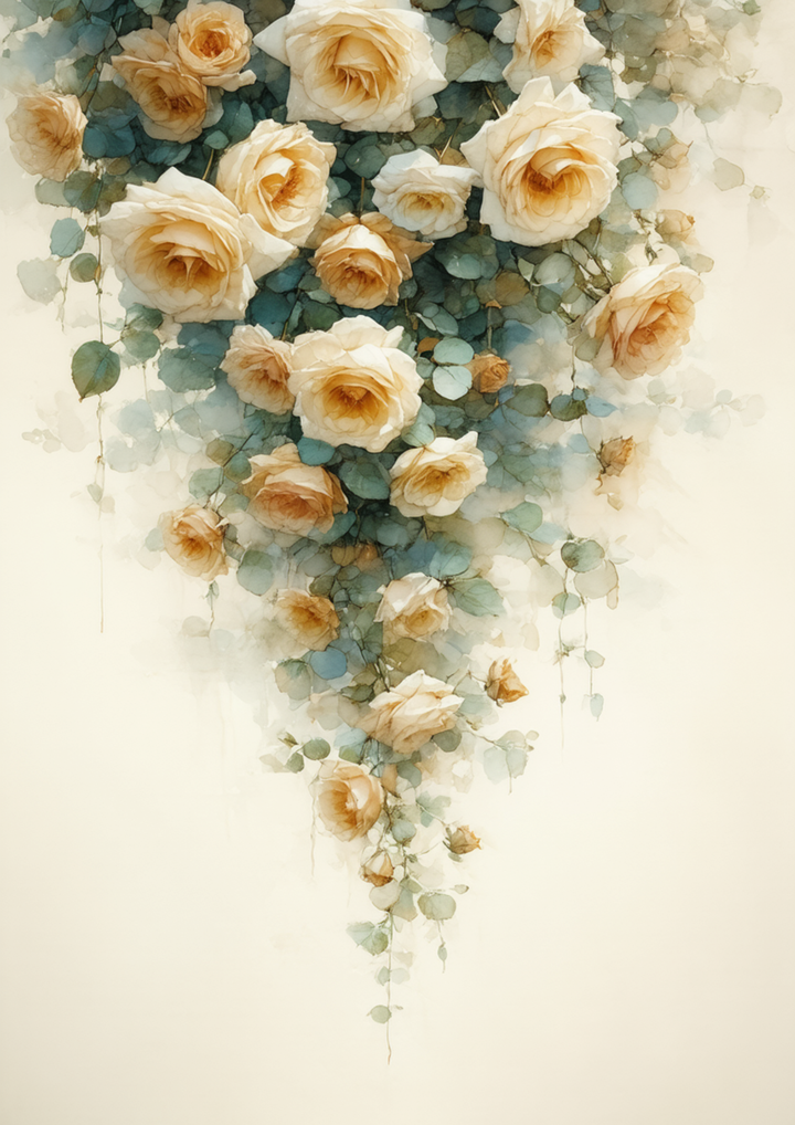 Rice Paper For Decoupage Roses Garland Full Cat. No. 8605