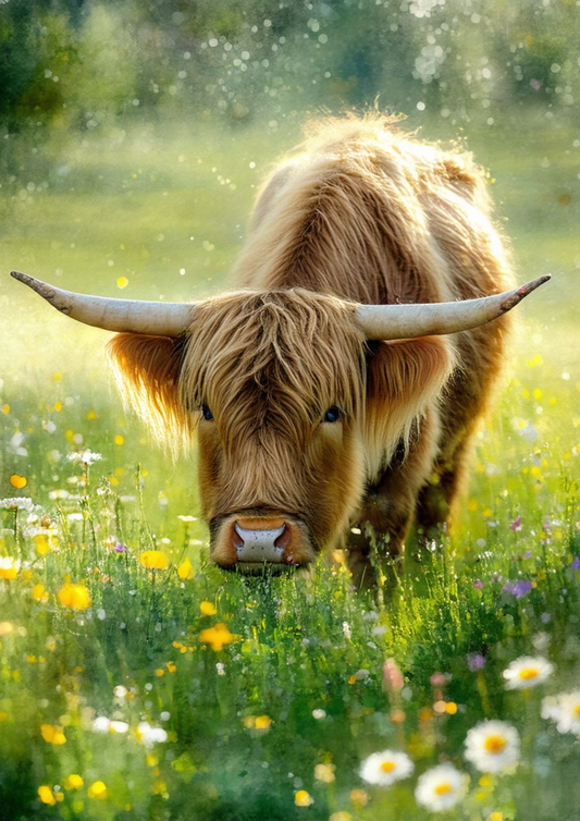 Rice Paper For Decoupage Highland Cow Full Cat. No. 8607