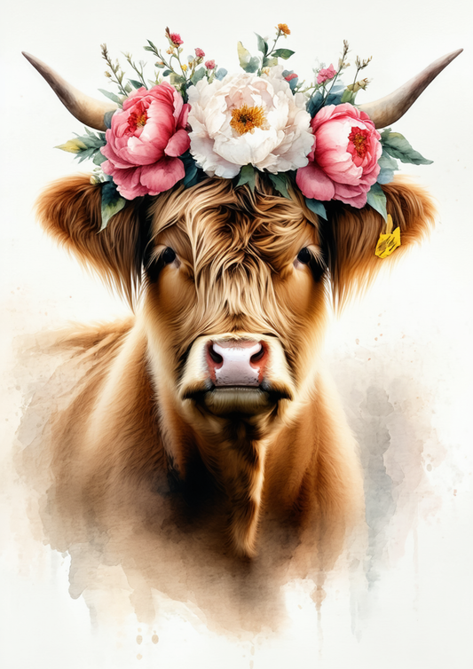 Rice Paper For Decoupage Highland Cow Full Cat. No. 8610