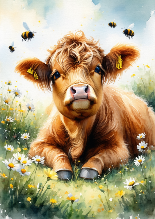 Rice Paper For Decoupage Highland Cow Full Cat. No. 8611