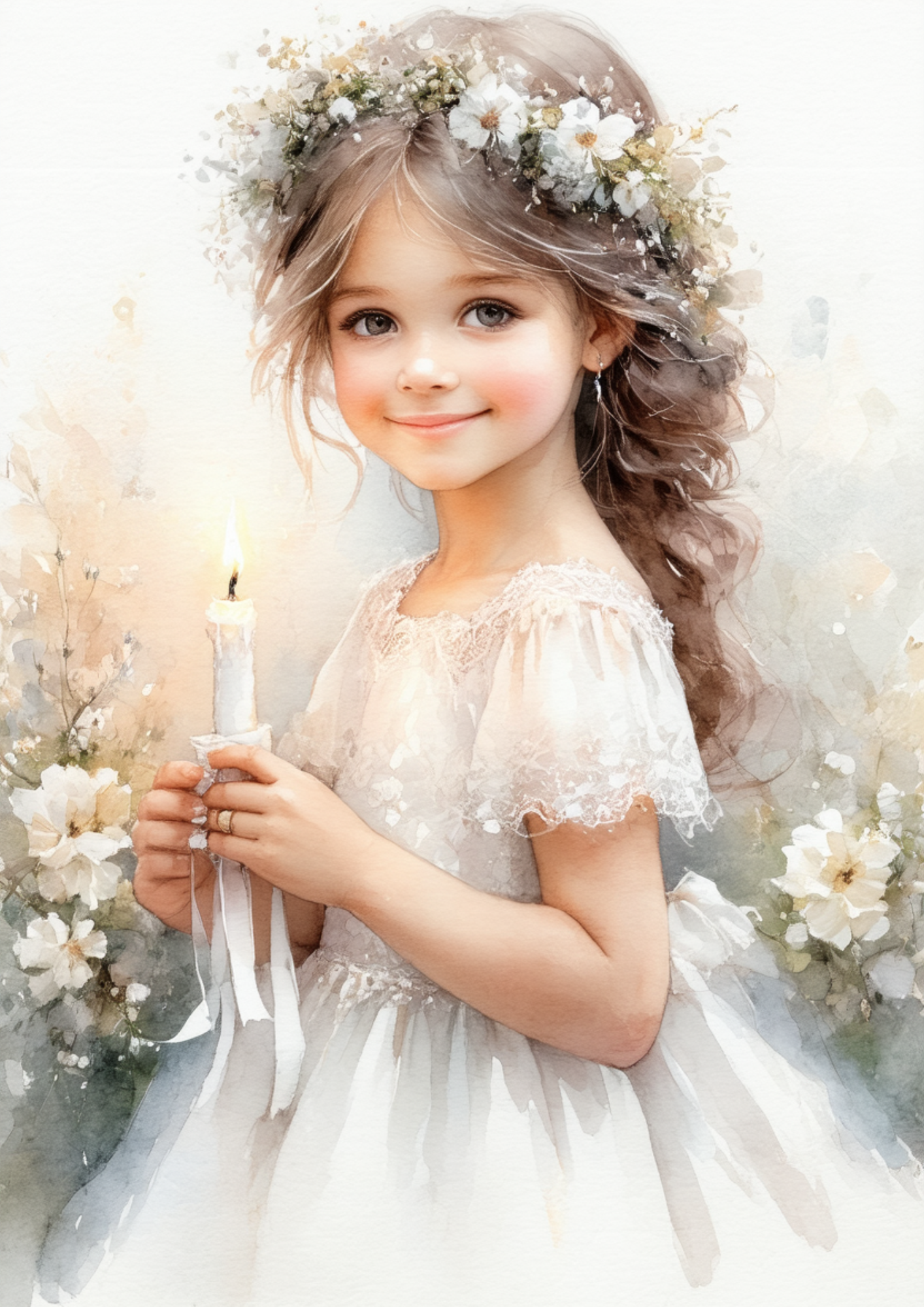 Rice Paper For Decoupage Girl With Candle Full Cat. No. 8618