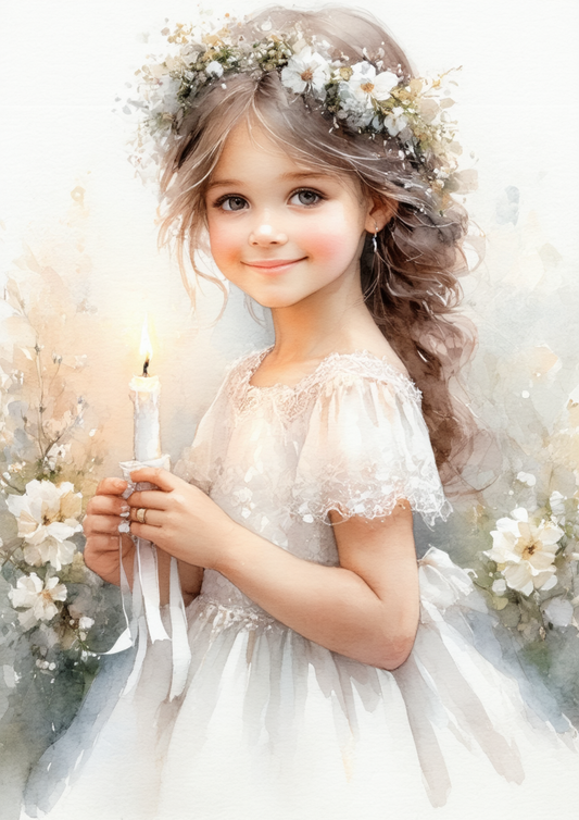 Rice Paper For Decoupage Girl With Candle Full Cat. No. 8618