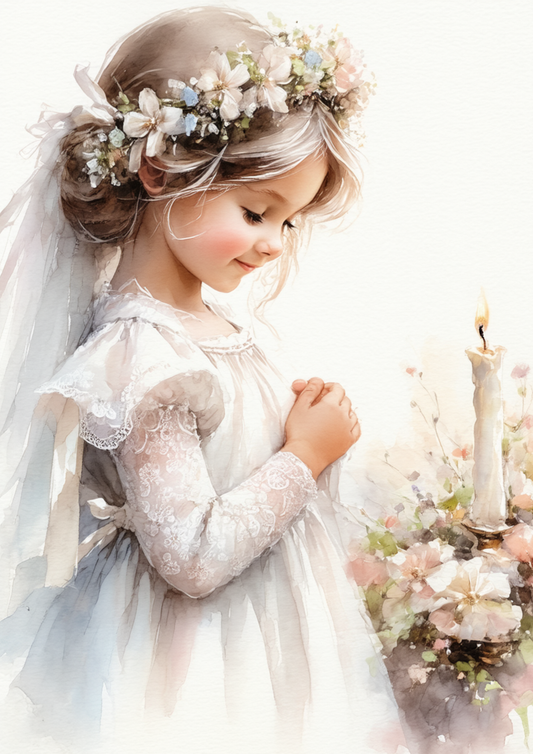 Rice Paper For Decoupage Girl With Candle Full Cat. No. 8619