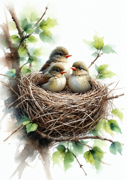 Rice Paper For Decoupage Birds in a Nest Full Cat. No. 8622