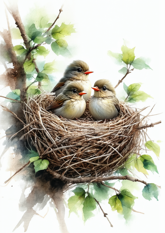 Rice Paper For Decoupage Birds in a Nest Full Cat. No. 8622