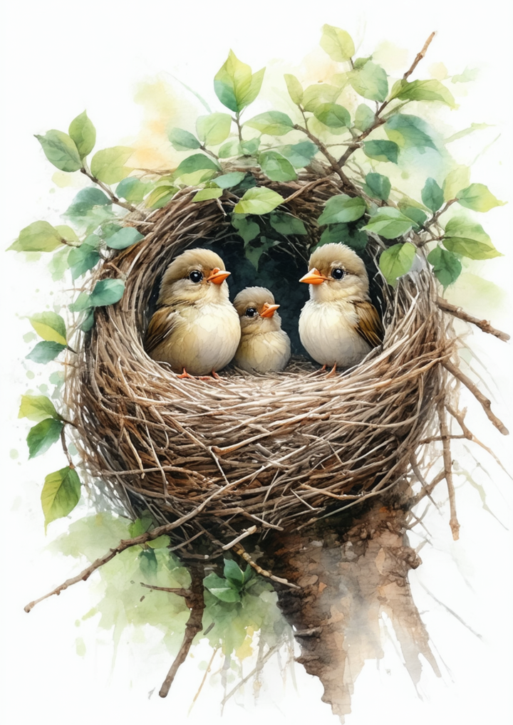 Rice Paper For Decoupage Birds in a Nest Full Cat. No. 8623