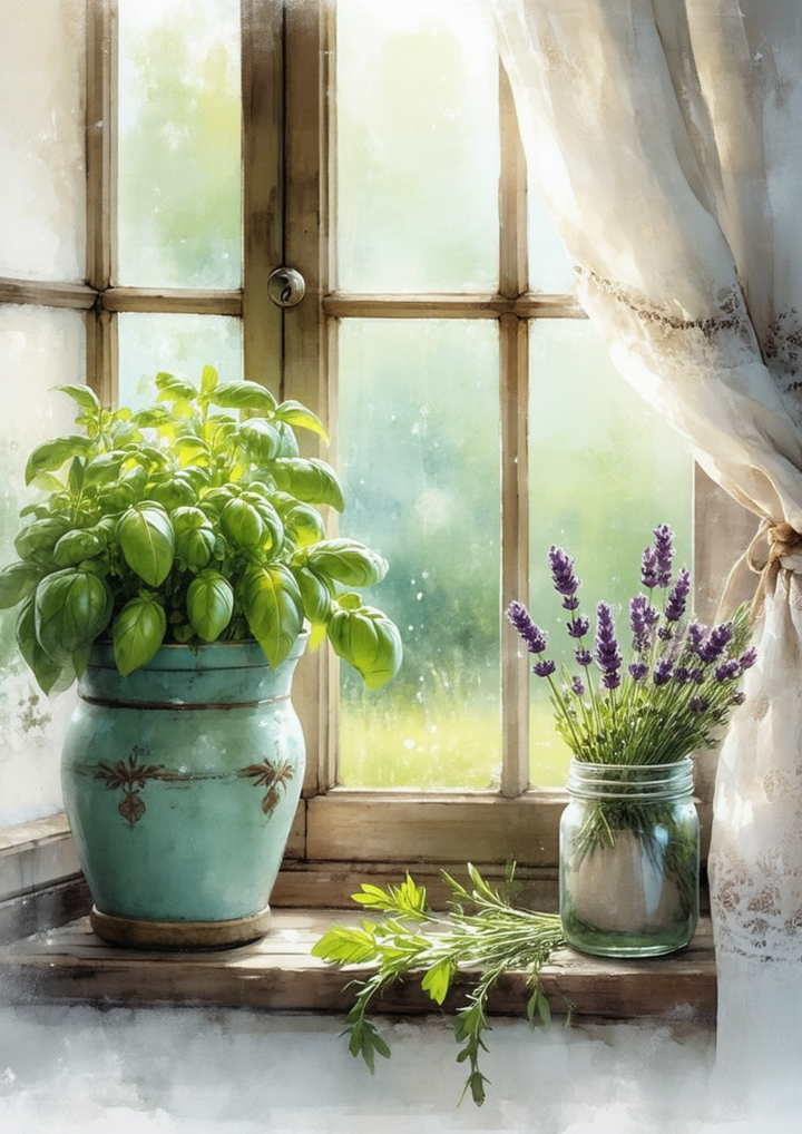 Rice Paper For Decoupage Herbs &amp; Rustic Winow Full Cat. No. 8662