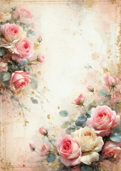 Reispapier für Decoupage, Blumenhintergrund, vollständig, Kat. Nr. 4809