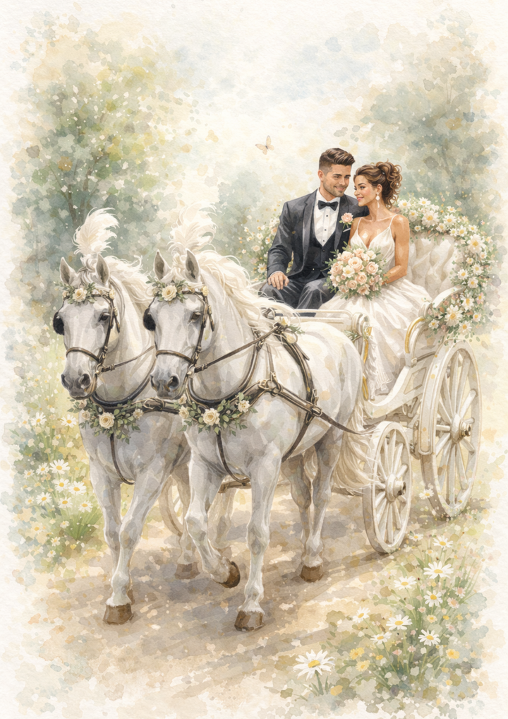 Rice Paper For Decoupage Just Married Couple Trip Cat. No. 8678