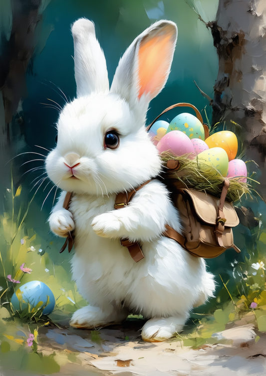 Rice Paper For Decoupage Bunny With Easter Eggs Full Cat. No. 8710