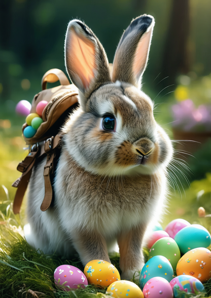 Rice Paper For Decoupage Bunny With Easter Eggs Full Cat. No. 8711