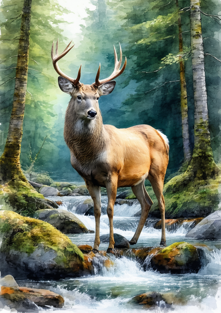 Rice Paper For Decoupage Majestic Deer in the Forest Full Cat. No. 8717