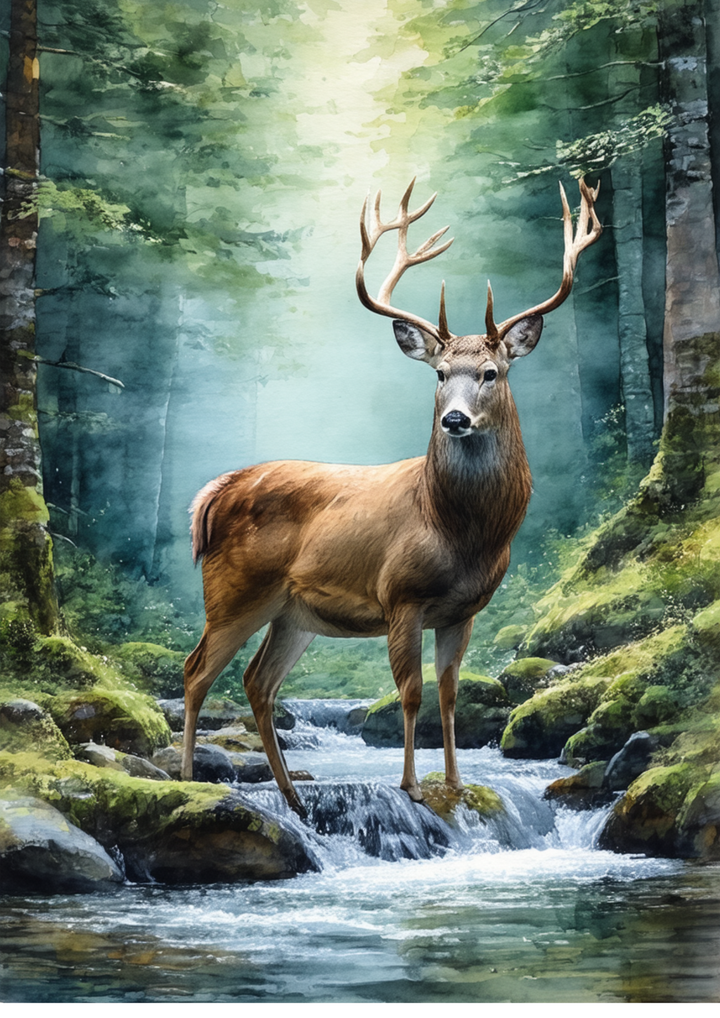 Rice Paper For Decoupage Majestic Deer in the Forest Full Cat. No. 8718