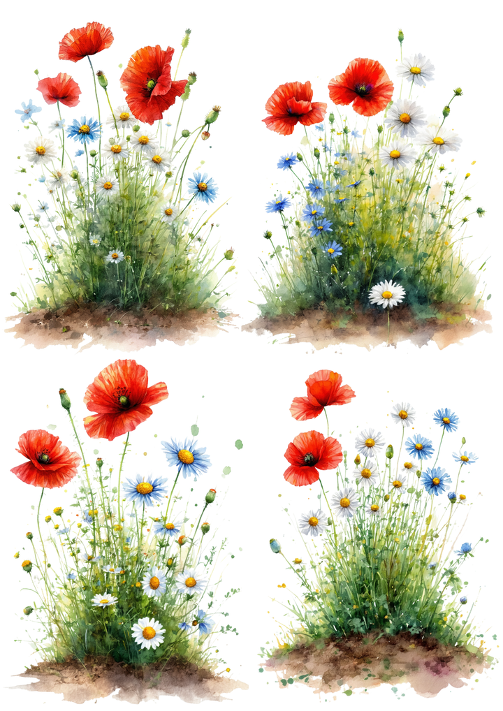 Reispapier für Decoupage, Blumenhintergrund, vollständig, Kat. Nr. 4809