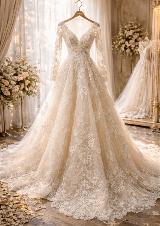 Rice Paper For Decoupage Ecru Wedding Dress on Hanger Full Cat. No. 8754