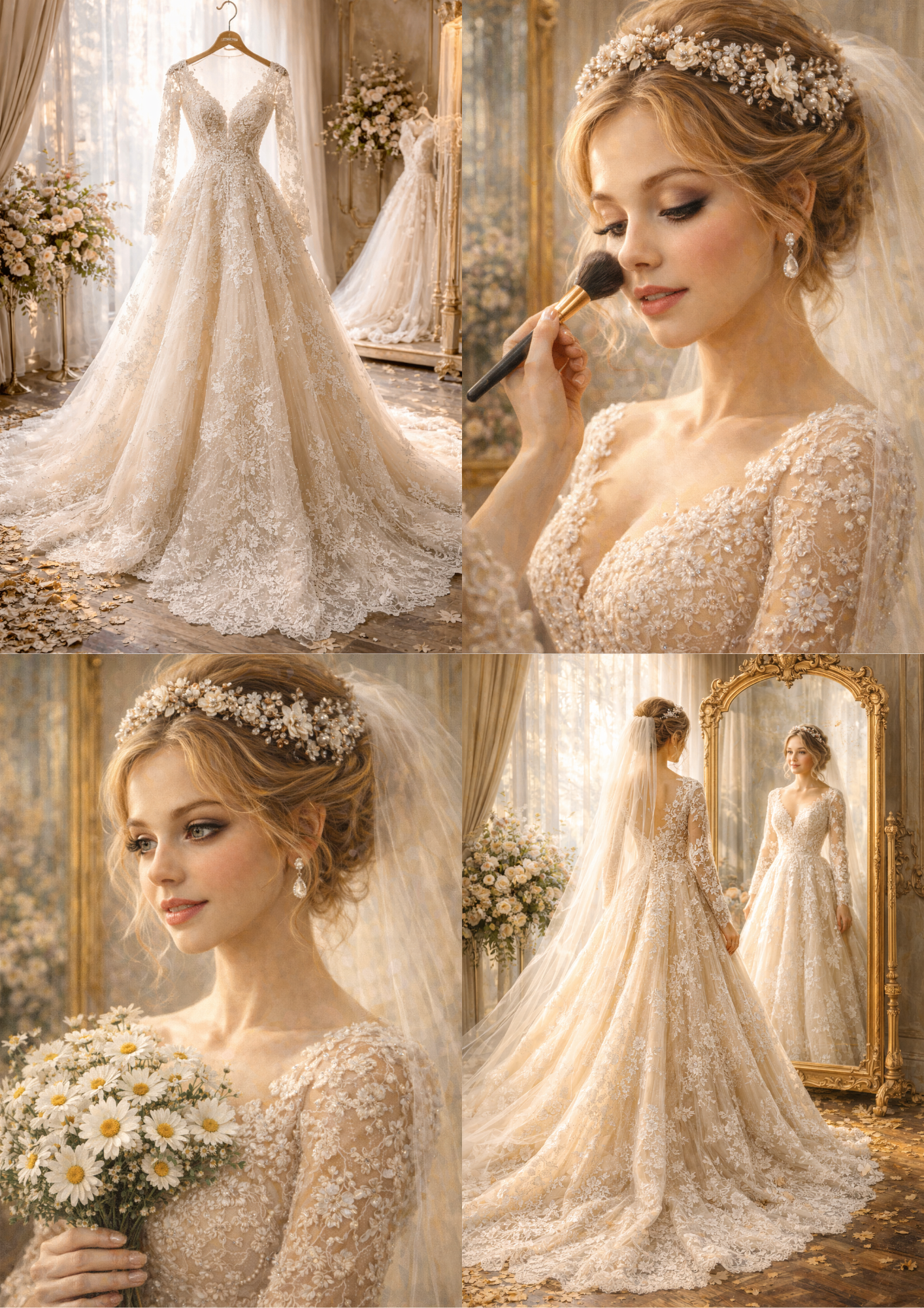 Rice Paper For Decoupage Bride and Her Wedding Day Collage Full Cat. No. 8758