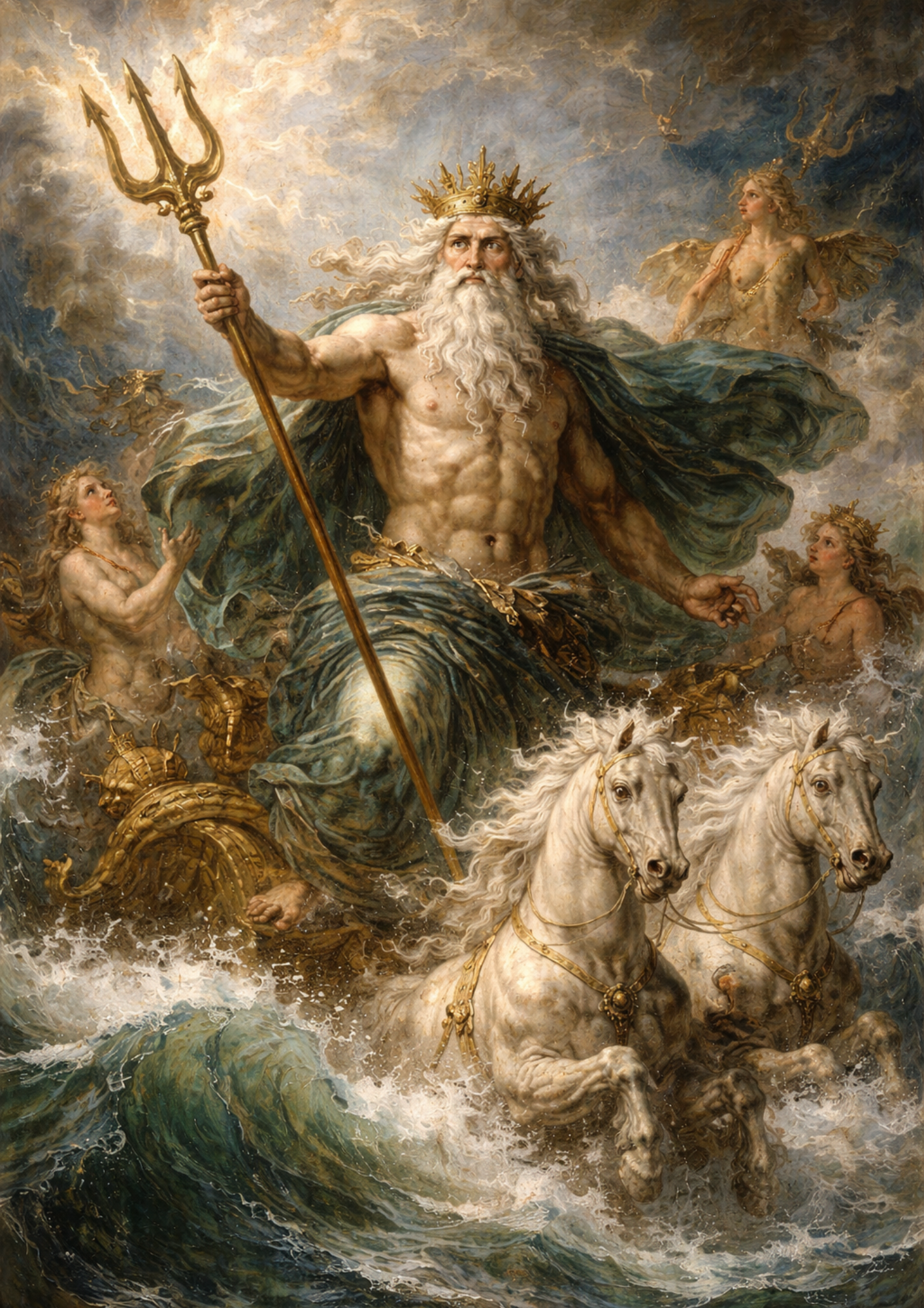 Rice Paper For Decoupage Vintage Poseidon Full Cat. No. 8760