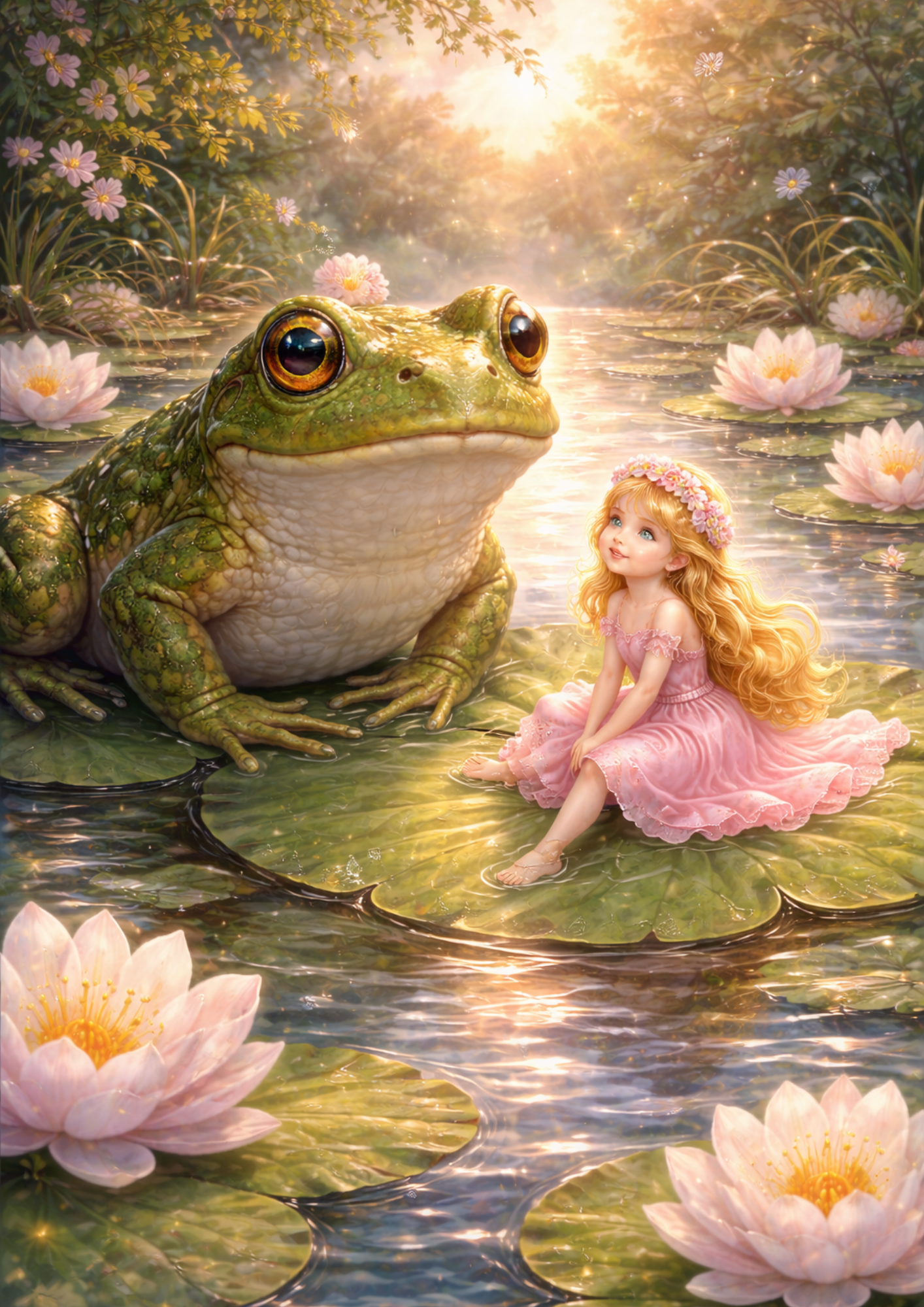 Rice Paper For Decoupage Thumbelina & Frog Full Cat. No. 8766