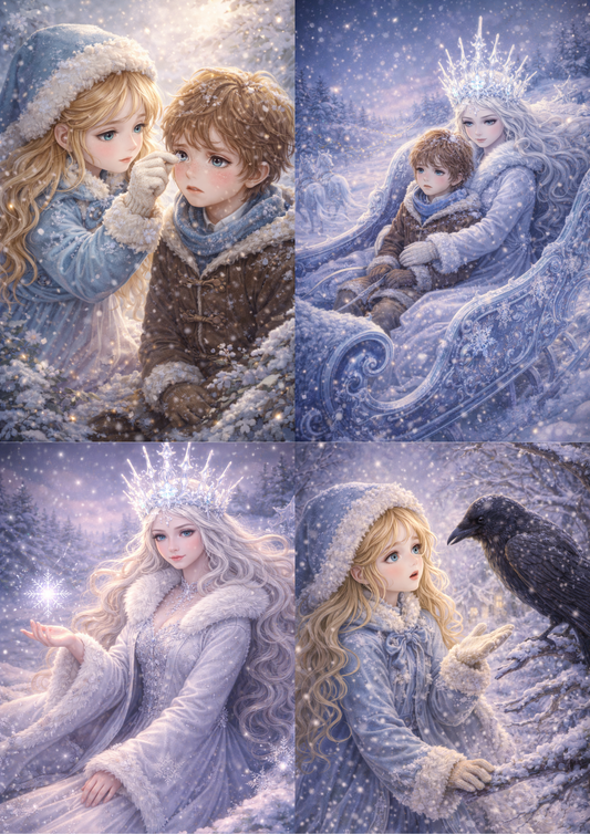 Rice Paper For Decoupage Snow Quinn Gerda & Kay Collage Cat. No. 8775