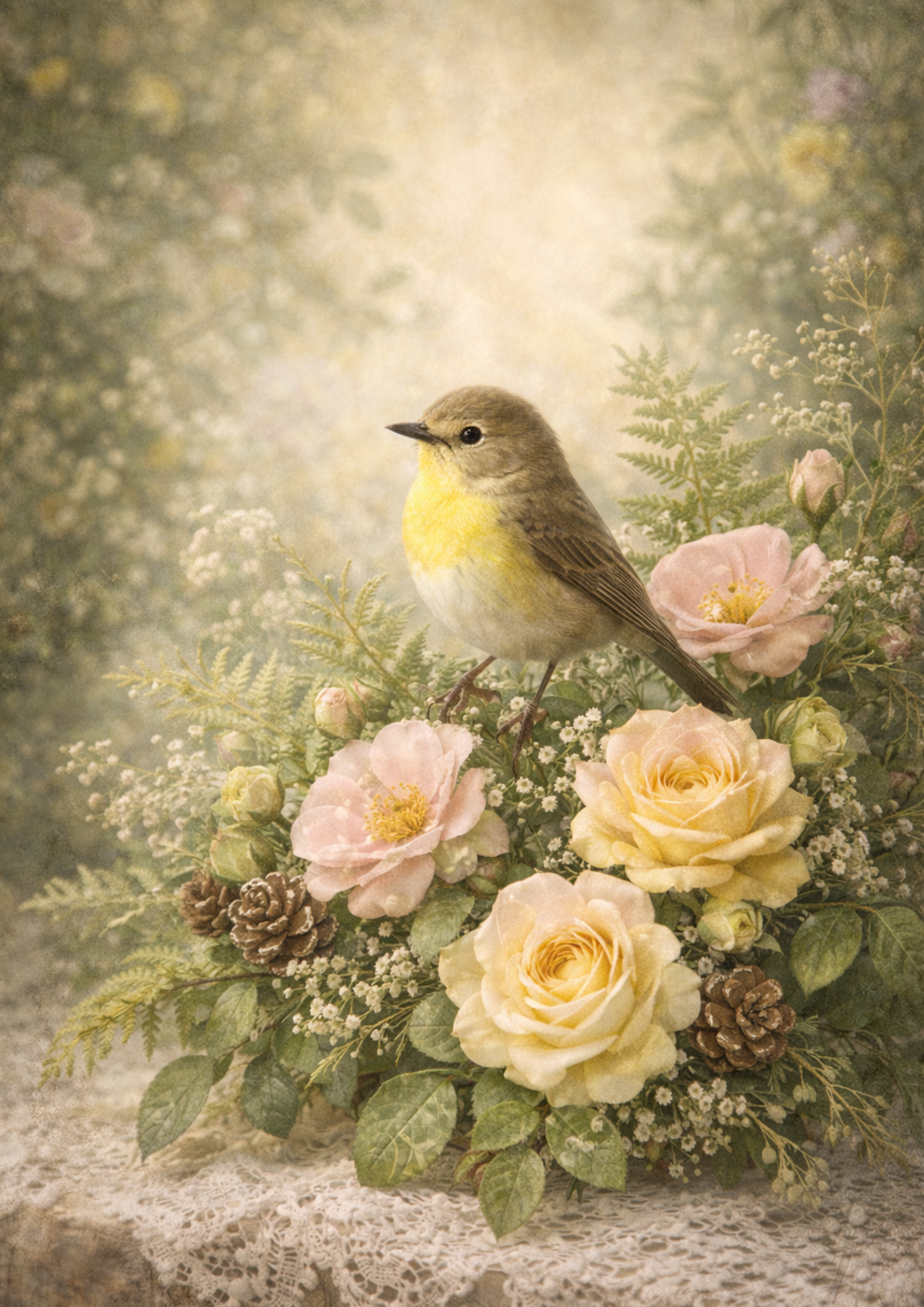 Reispapier für Decoupage, Blumenhintergrund, vollständig, Kat. Nr. 4809