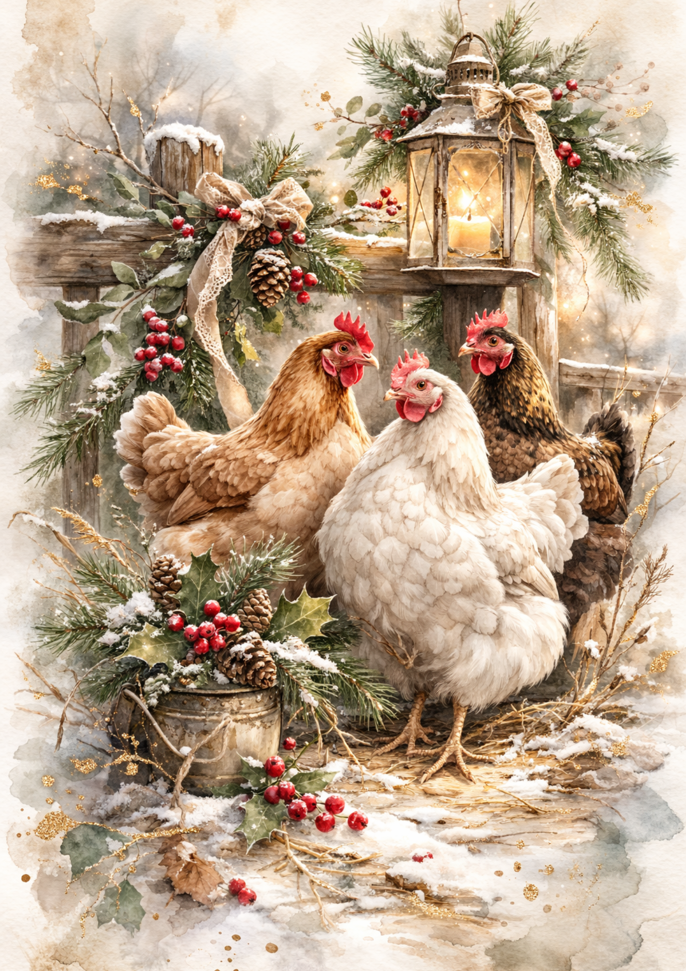 Rice Paper For Decoupage Chicken Barn Full Cat. No. 8813