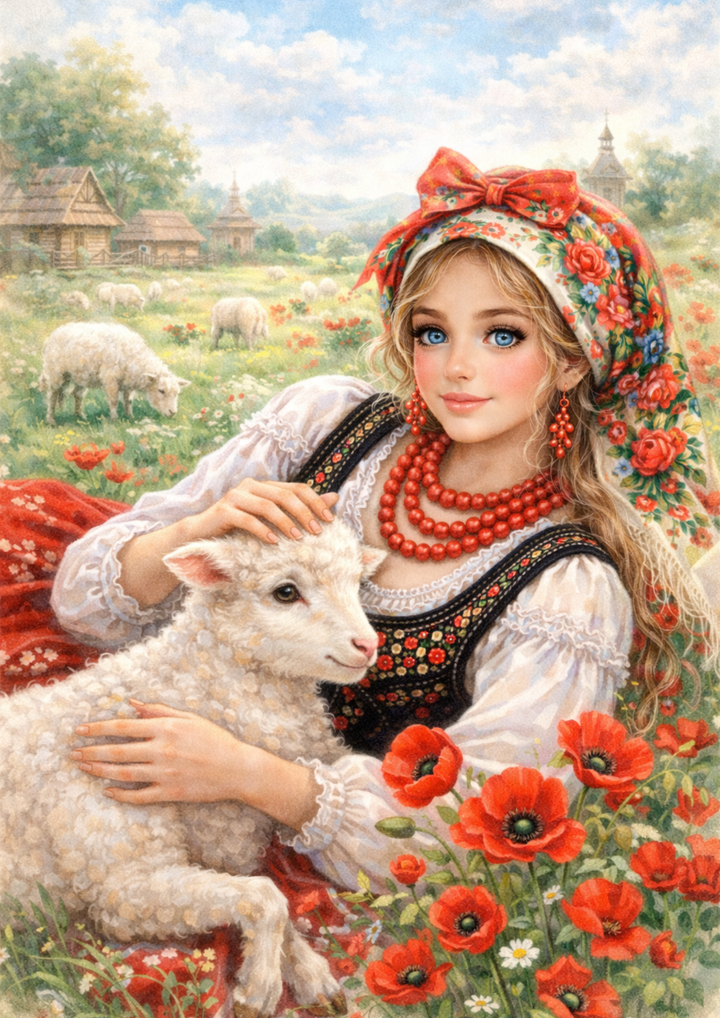 Rice Paper For Decoupage Woman in Traditional Costume from Cracow Full  Cat. No. 8837