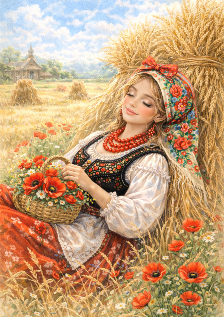 Rice Paper For Decoupage Woman in Traditional Costume from Cracow Full  Cat. No. 8840