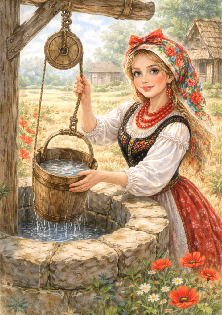Rice Paper For Decoupage Girl in Traditional Costume from Cracow Full  Cat. No. 8844