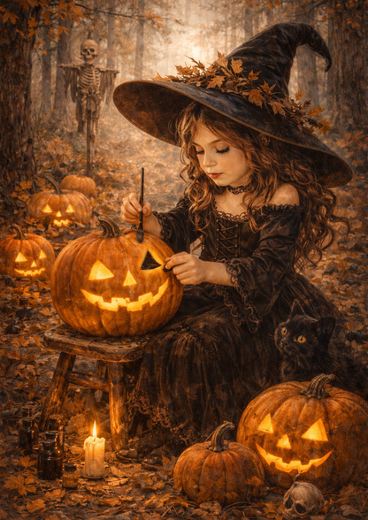 Rice Paper For Decoupage Halloween Young Witch Full  Cat. No. 8859