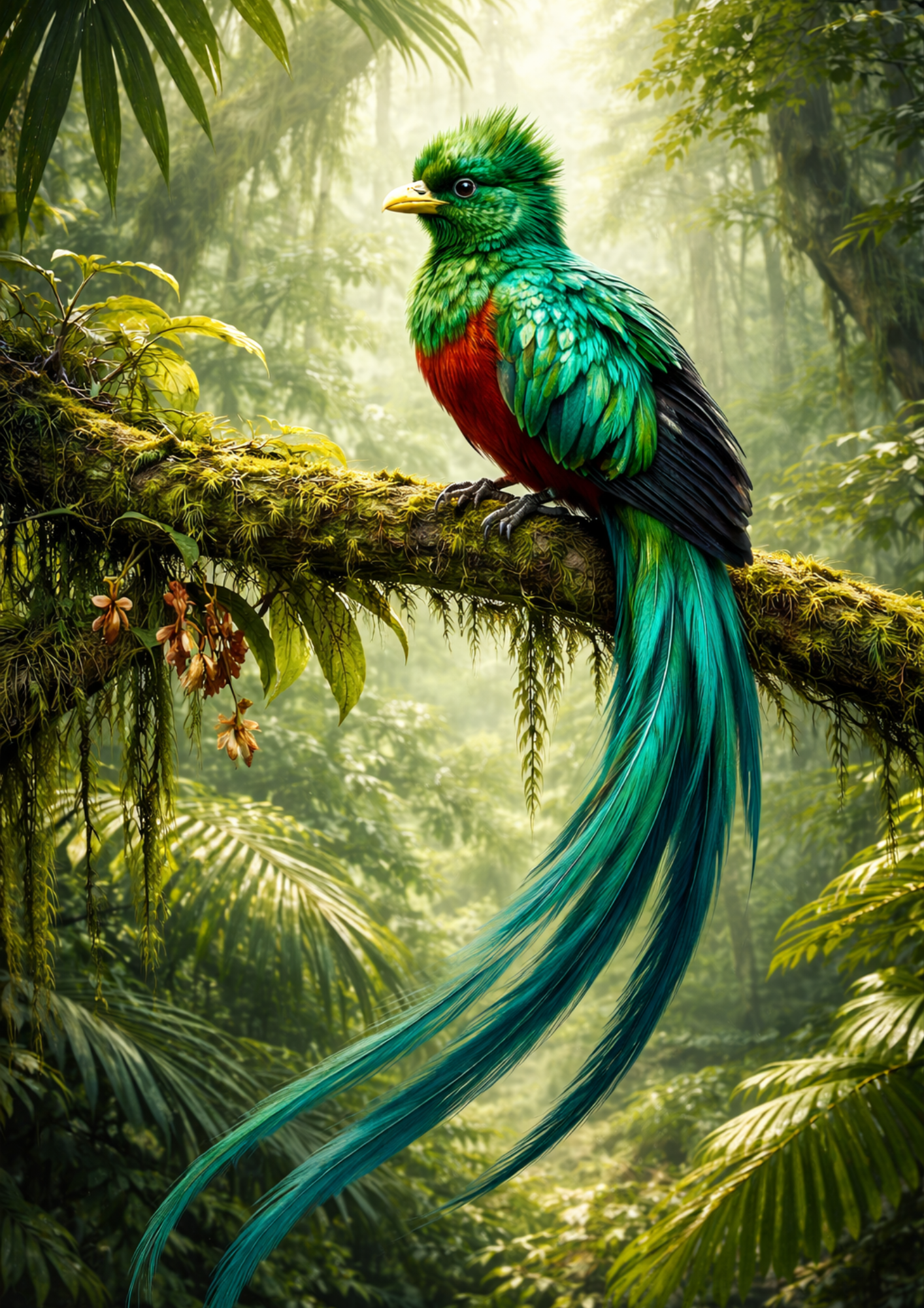 Rice Paper For Decoupage Paradise Bird on the Branch Full  Cat. No. 8866