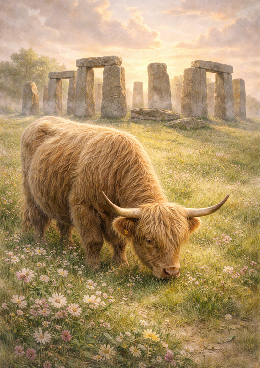 Rice Paper For Decoupage Highland Cow Scene Full  Cat. No. 8879